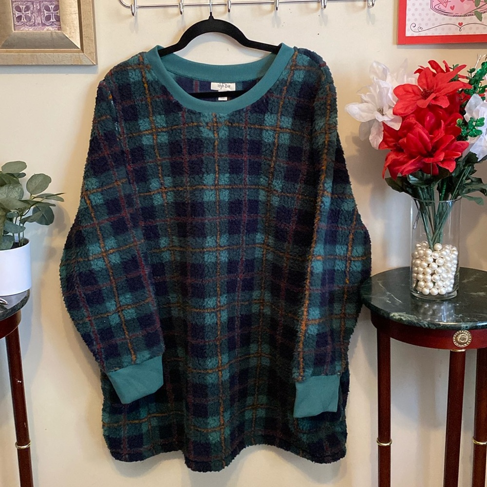 NWT STYLE & CO Lounge Wear Pullover Top Sz 3X. Very Comfy. Ribbed Sleeves.